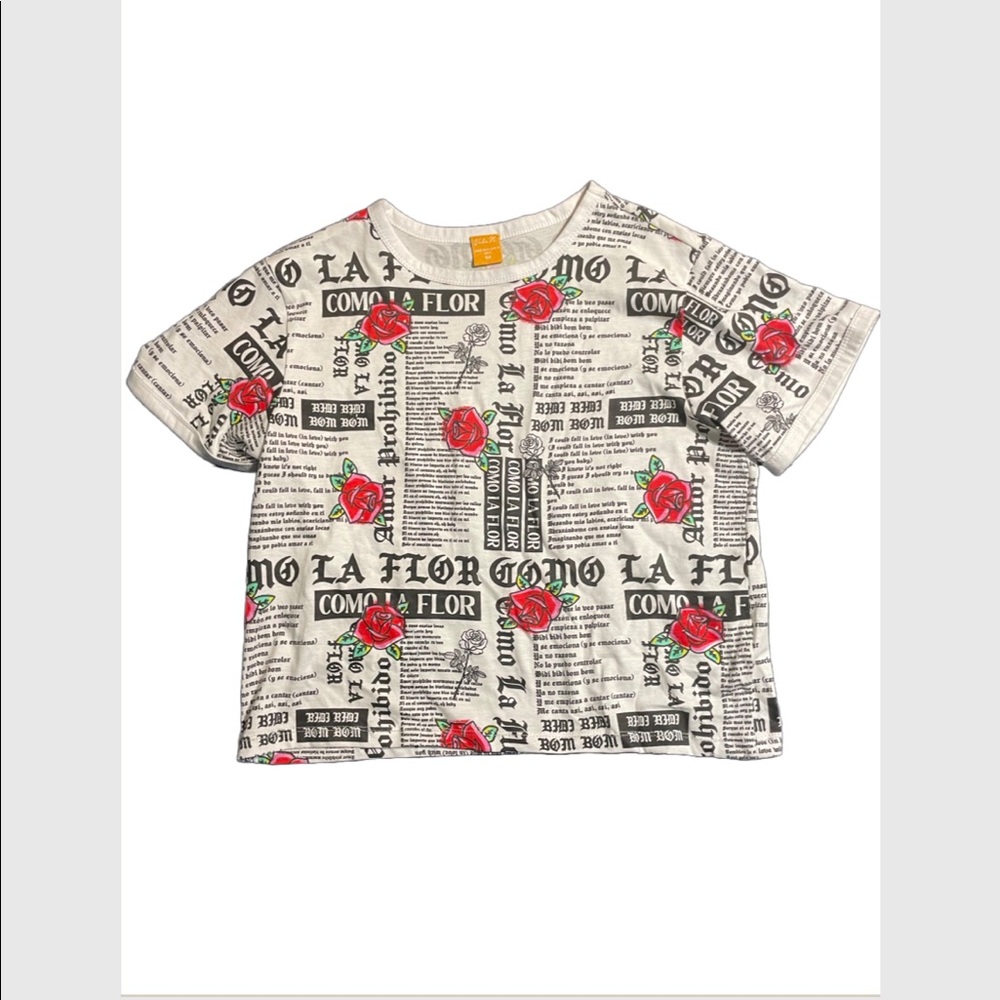 Rose graphic crop top T-shirt